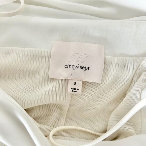 Cinq a Sept Vance Ruched Mini Dress in White Size 8 wedding bride - Picture 5 of 6